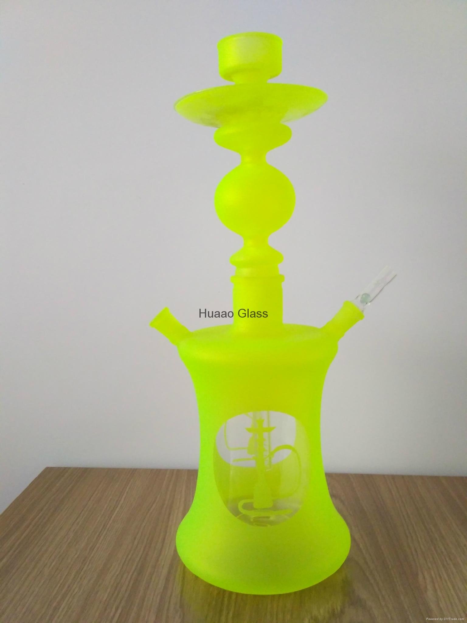 Cangzhou Borosilicate  handmade color glass hookah pipes with LED 2