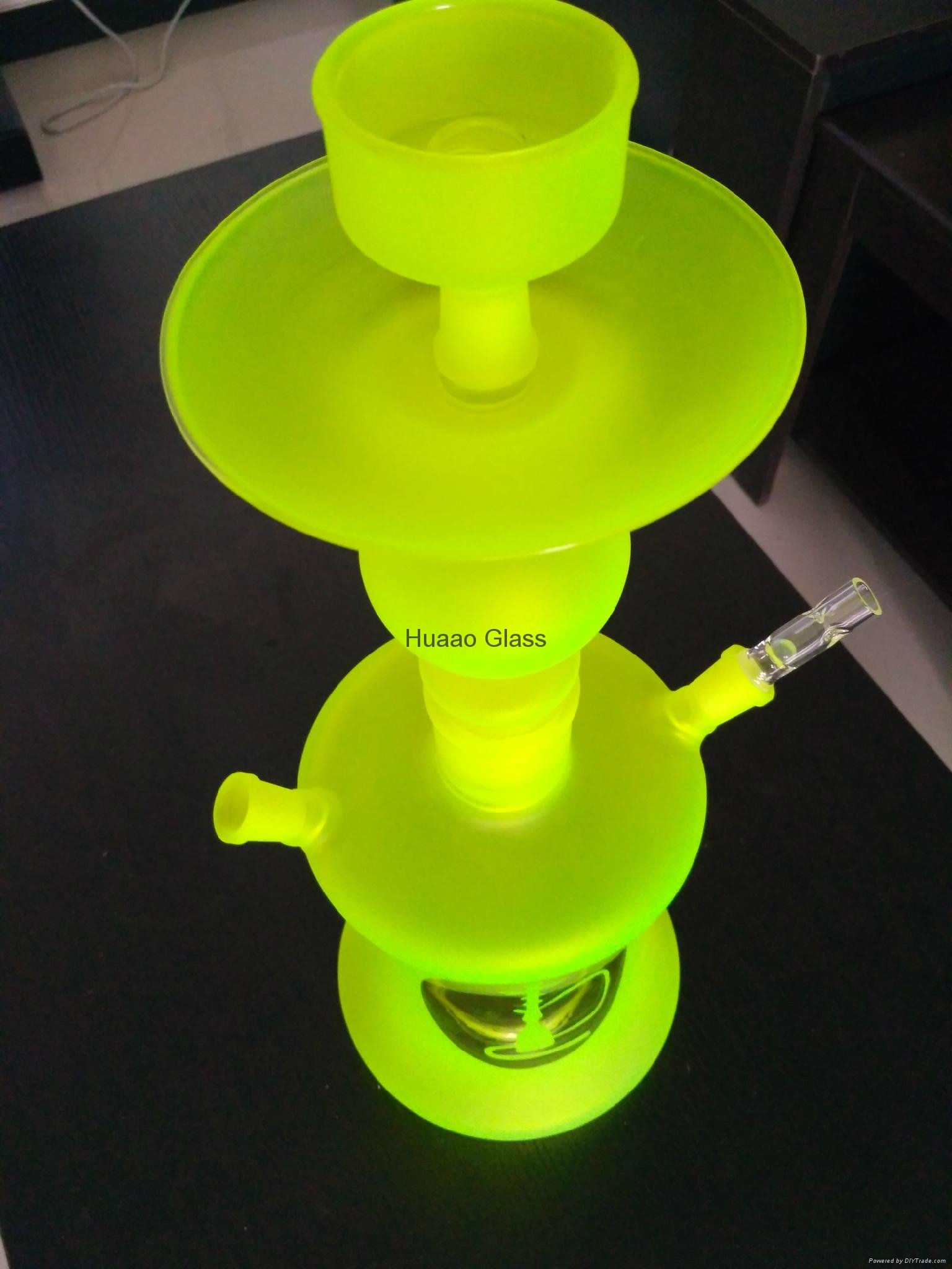Cangzhou Borosilicate  handmade color glass hookah pipes with LED 3