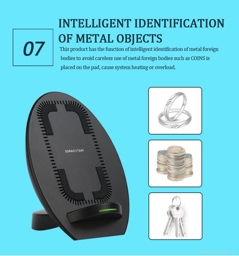 Qi fast wireless charger stand factory sailing temperature control charging 