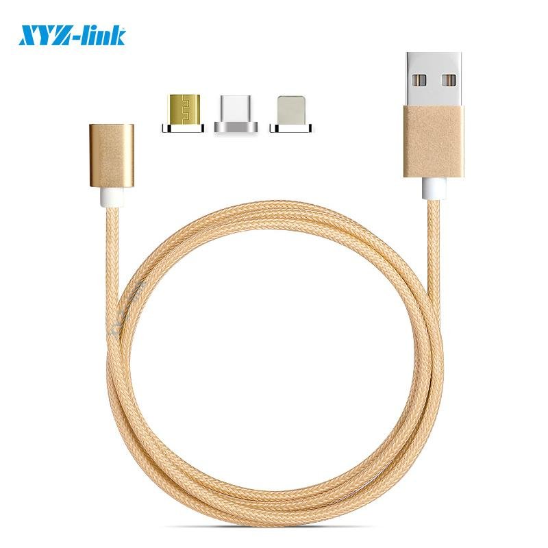 2017 New arrival Colorful 3 in 1 magnetic cable micro usb cable