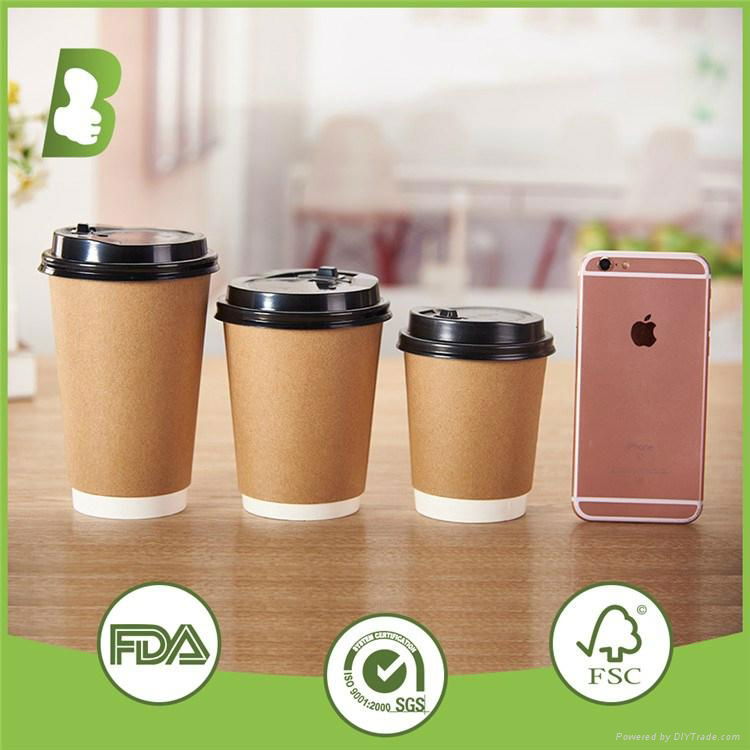 16oz coffee bevertea age milk kraft paper cups with lids customized