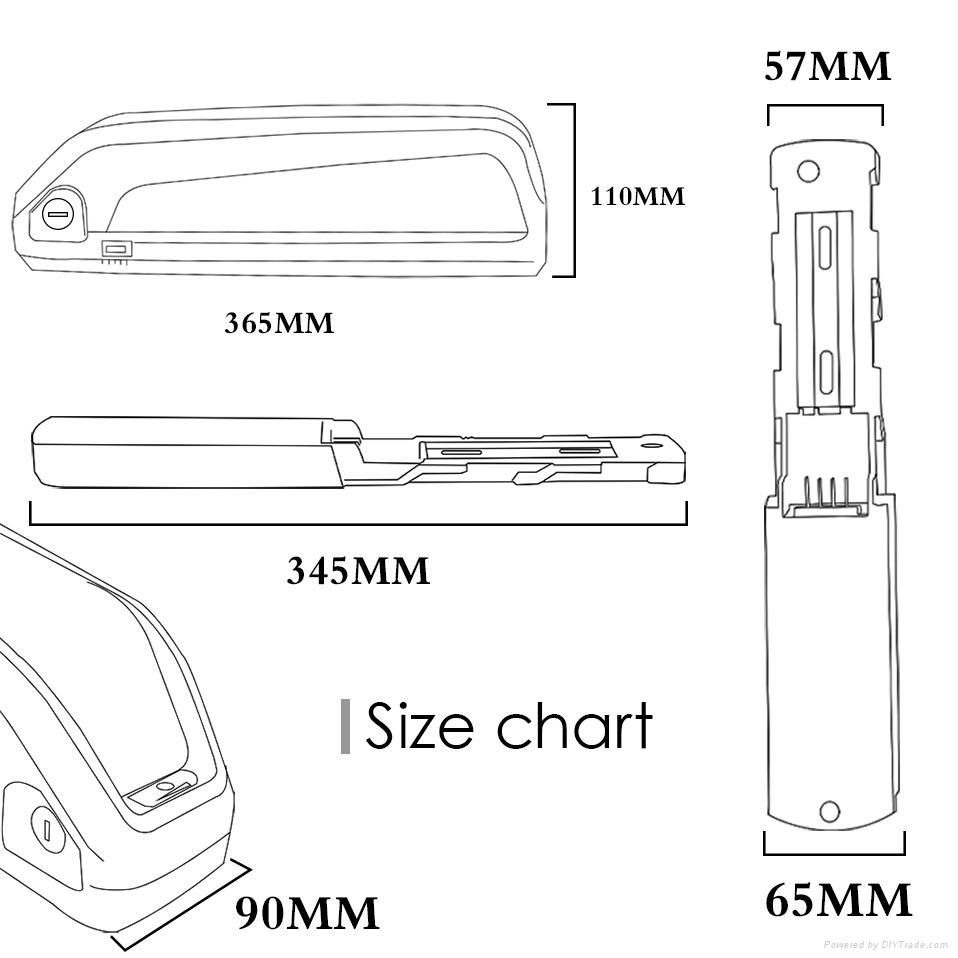 hailong No. 36v 48v 52v rechargeable li-ion battery for electric bike 