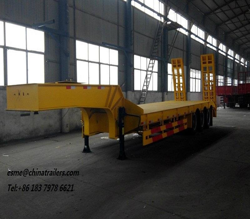 lowbed flatbed semi trailer cheap price hot sale for project cargo 2