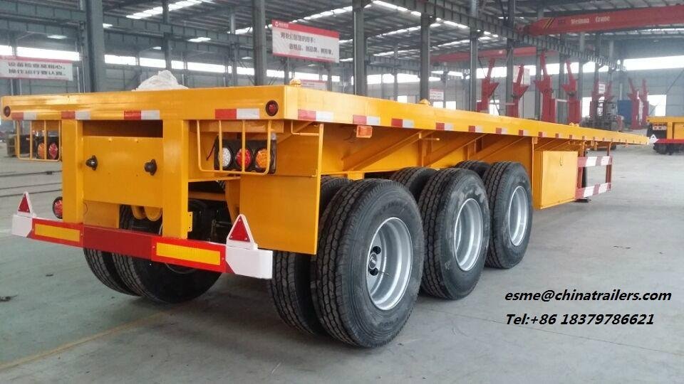 lowbed flatbed semi trailer cheap price hot sale for project cargo 3
