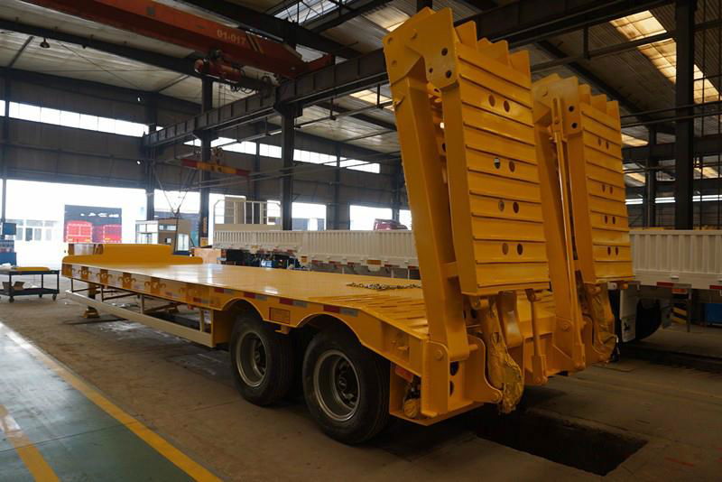 lowbed flatbed semi trailer cheap price hot sale for project cargo 5