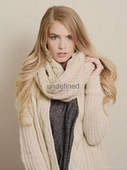 Single Color Women Winter Knitted Infinity Circle Loop Scarf Wholesale