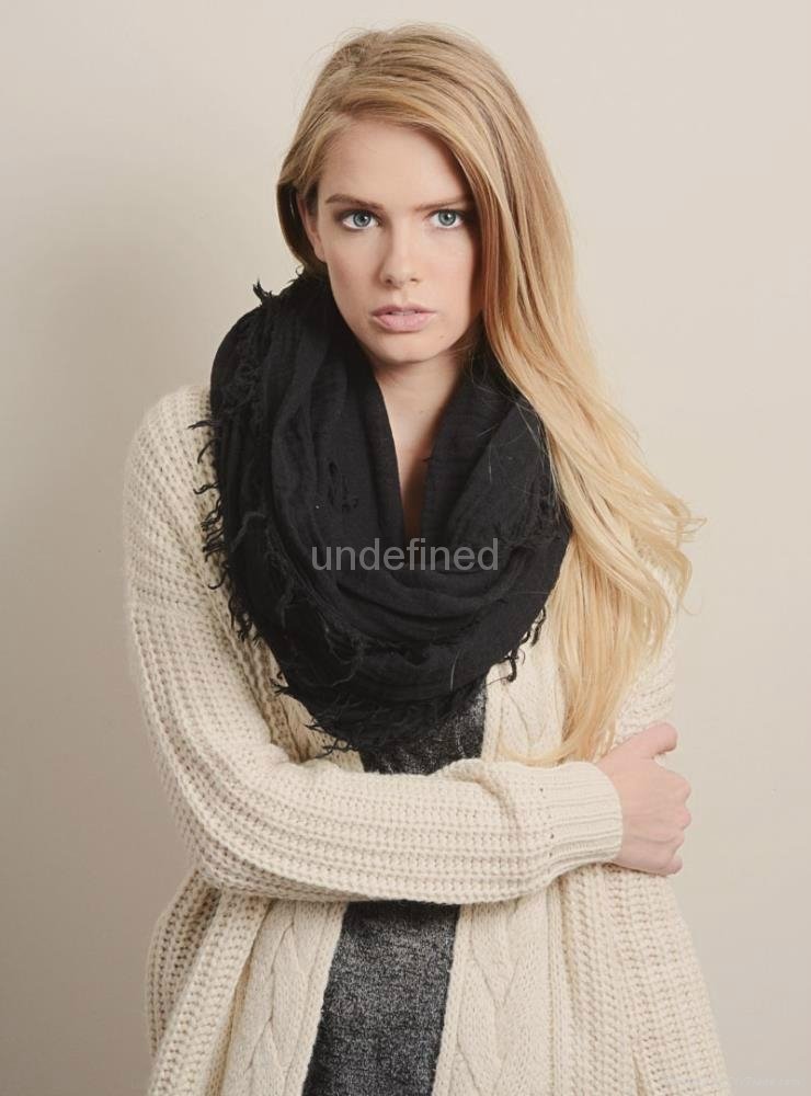 Soft Solid Color Cable Circle Infinity Loop Scarf Wholesale 5