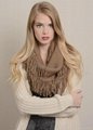 Plain Color Winter Fringed Infinity Circle Loop Scarf Wrap Manufacturer 3