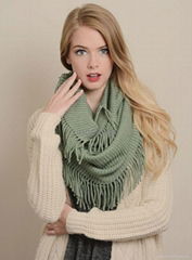 Plain Color Winter Fringed Infinity Circle Loop Scarf Wrap Manufacturer