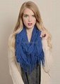Plain Color Winter Fringed Infinity Circle Loop Scarf Wrap Manufacturer 5
