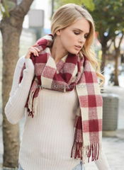 Soft Winter Plaid Checked Pashmina Scarf Shawl Wraps Manufacturer