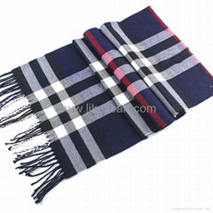 Soft Classic Cashmere Feel Plaid Checked Men Scarf Wrap Supplier