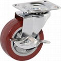 Light-duty patent Polyurethane Caster（Purplish Red） 3