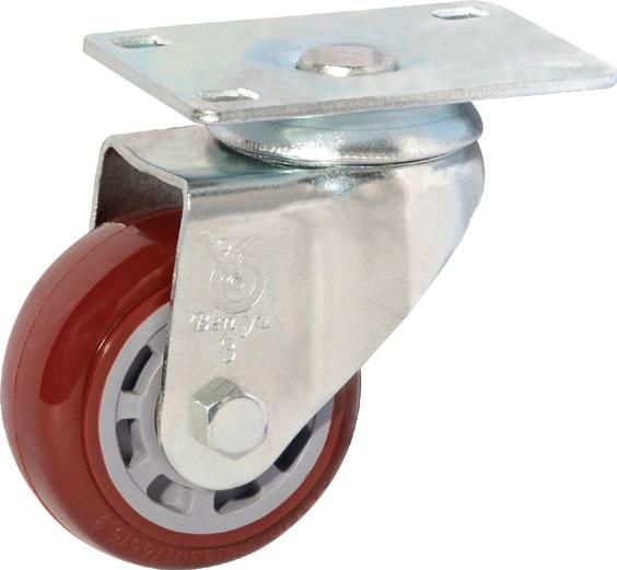 Medium-Duty Quality Polyurethane Caster（Red）