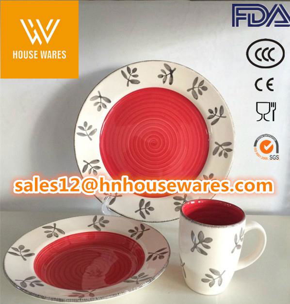 2017 hot sale color glazed hand painted dinnerware set
