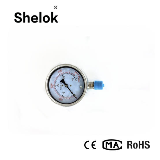 Stainless steel hydraulic capsule oil pressure gauge 2