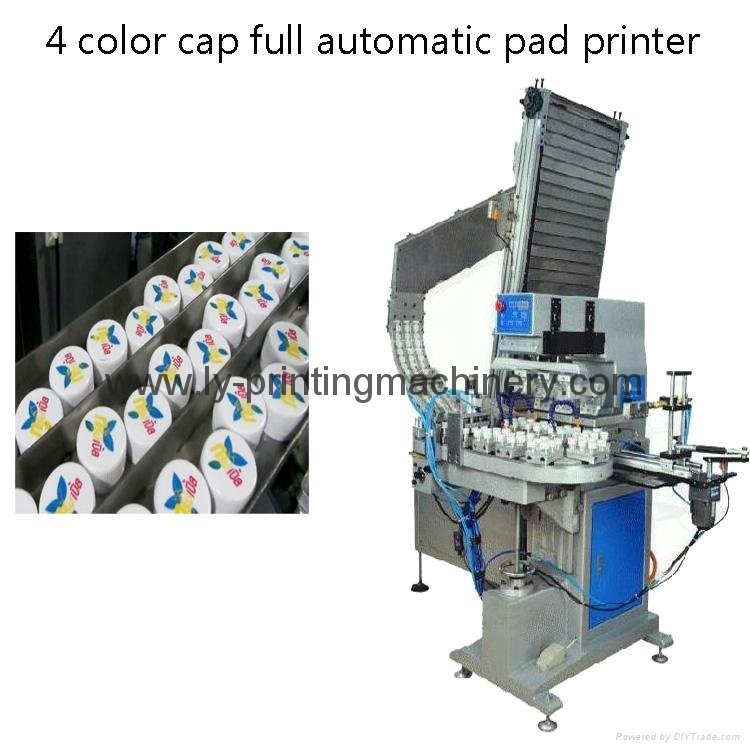 Full auto 4 color pad printing machine for bottle cap  2