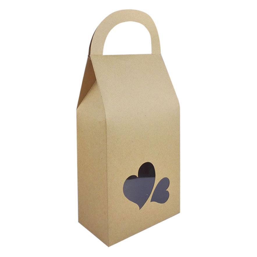 customized kraft paper bags with PVC window and handle 4