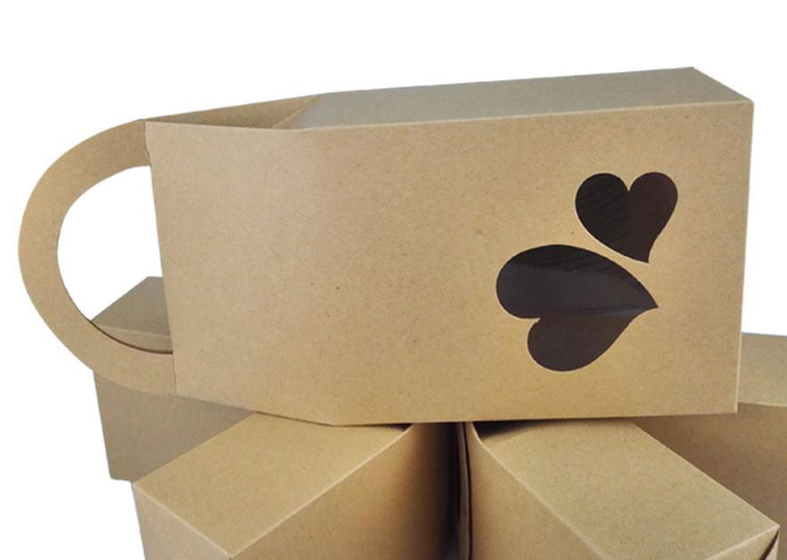customized kraft paper bags with PVC window and handle 3
