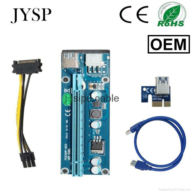 Hotsell pci-e 16 riser card 6 pin connector 2