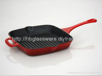 Enameled Cast Iron Square Saute Fry Pan 2