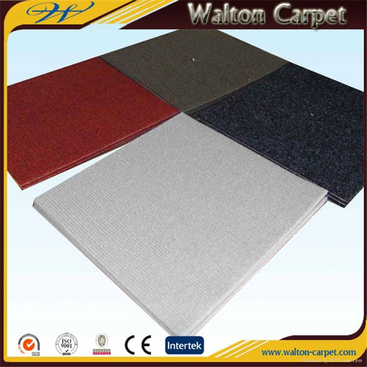 Self-Adhesive Ribbed Non-Woven Peel and Stick Carpet Tiles 12X12 Inch 2
