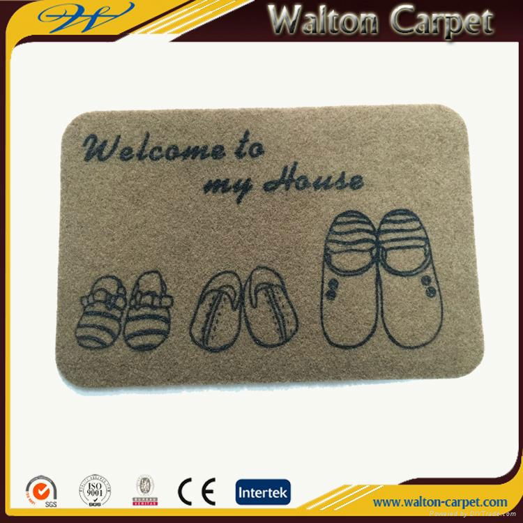 Non Skid TPE Base Needle Punched Anti-Dust Flooring Door Mat with Custom Logo 3