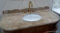 Emperador Light Marble Vanity Tops,Bathroom Worktop with Half Bevel Edge 2