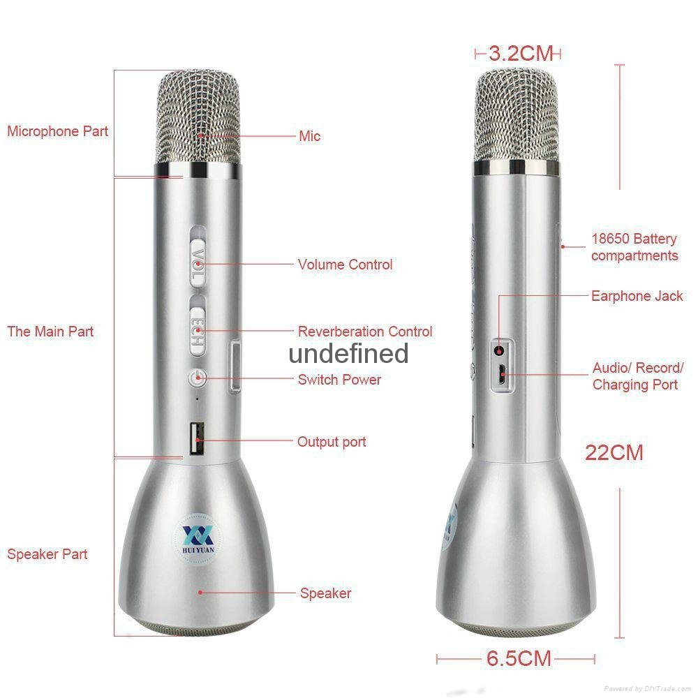 K088 Bluetooth Wireless Karaoke Microphone Speaker Recorded Song Singing Play 3