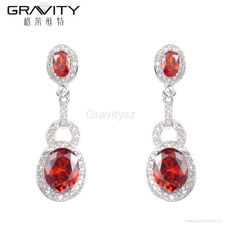 Gravity Custom luxury style cz zirconia imitation silver jewelry set 2