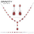 Gravity Custom luxury style cz zirconia imitation silver jewelry set