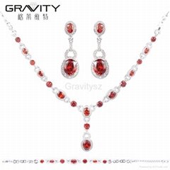 Gravity Custom luxury style cz zirconia imitation si  er jewelry set