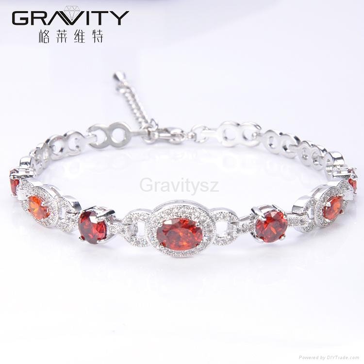 Gravity Custom luxury style cz zirconia imitation silver jewelry set 4