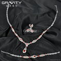 Gravity Custom luxury style cz zirconia imitation silver jewelry set 5