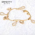 2017 new Gold Plated Elephant Pendant charm Bracelet Bangle Jewelry 4