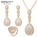 China luxury style dubai 18 carat gold plated jewellry sets with cubic zirconia 1