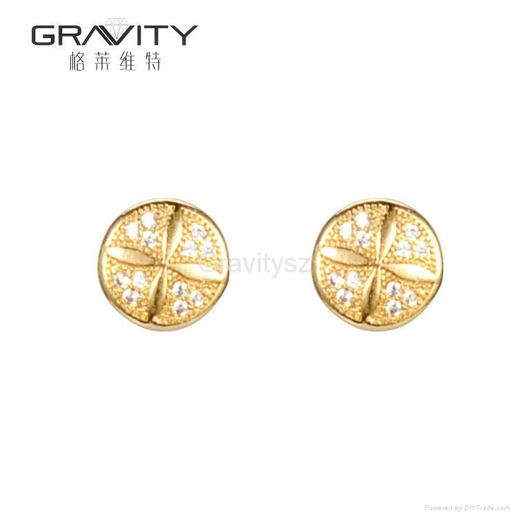 2017 trend 18k golden stud earring jewelry designs for women and ladies 5