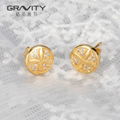 2017 trend 18k golden stud earring jewelry designs for women and ladies