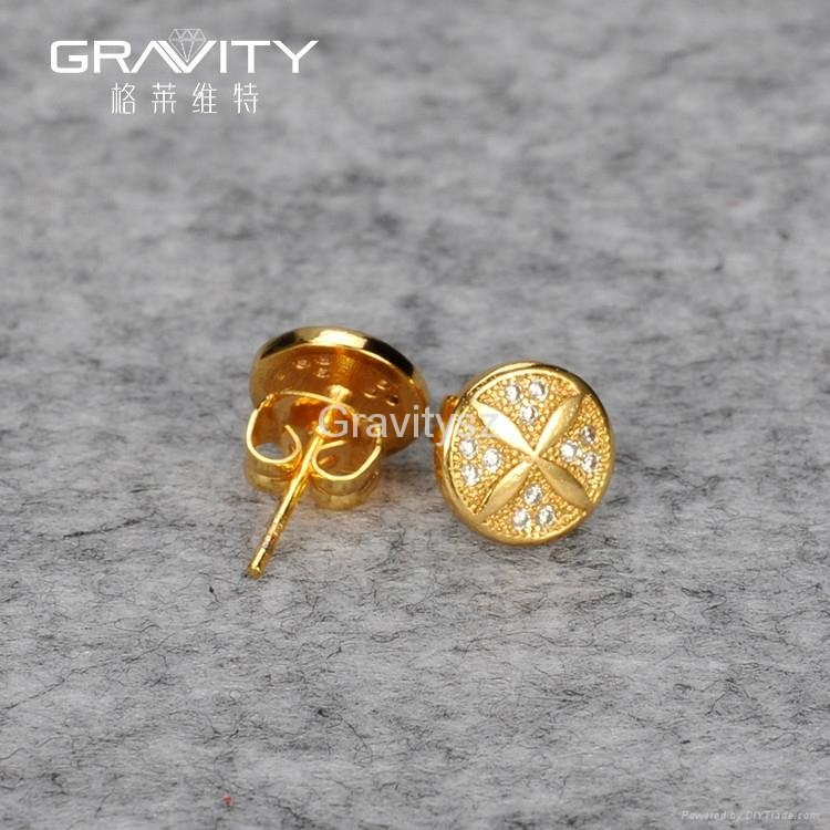 2017 trend 18k golden stud earring jewelry designs for women and ladies 3