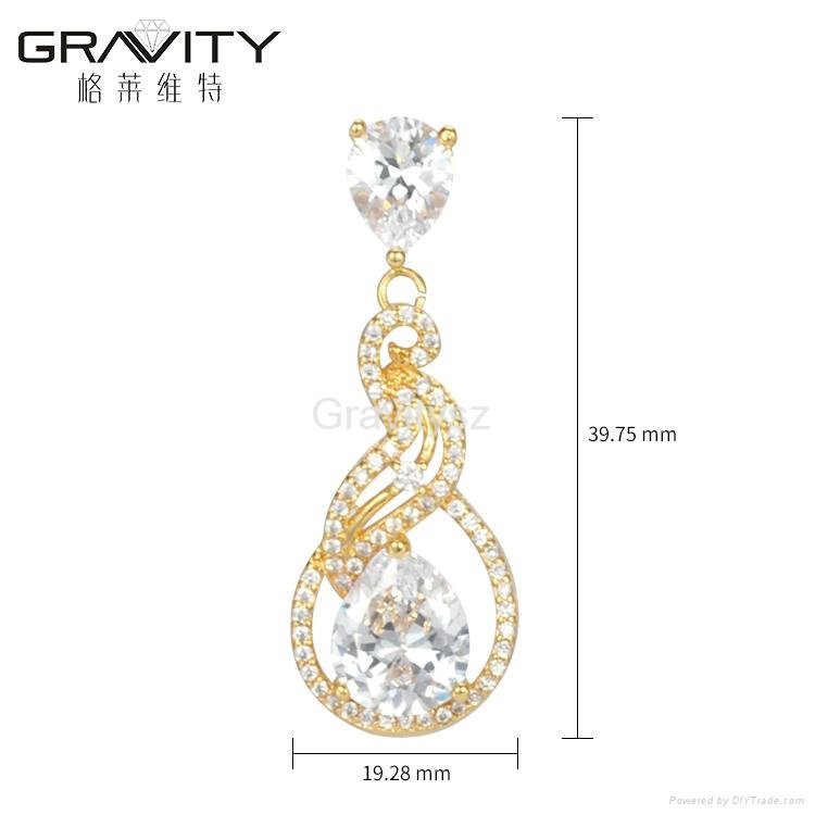 2017 newest Stylish diamond Gold Plated drop earring Jewelry 2