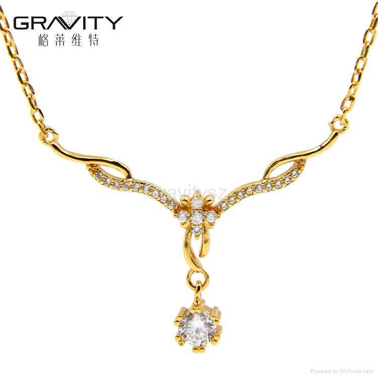 2017 latest design fashion 18k gold plated wedding handmade necklace jewelry set 4