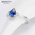 fashion prong setting blue solid zicron vogue jewelry rings for women