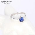 fashion prong setting blue solid zicron vogue jewelry rings for women 2