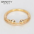 Simple design copper 18k/24K gold plating rings jewelry women wedding