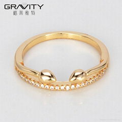 Simple design copper 18k/24K gold plating rings jewelry women wedding