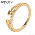 Simple design copper 18k/24K gold plating rings jewelry women wedding 4