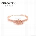 SHZH-006 Gravity jewelry rose gold color bangle, Brillant flower latest Design w 4