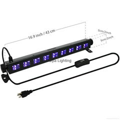 UV LED Bar with 9LEDx3W BlackLight,