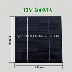 12V 200mA 2.4W 140x140mm Small PET Solar Panel