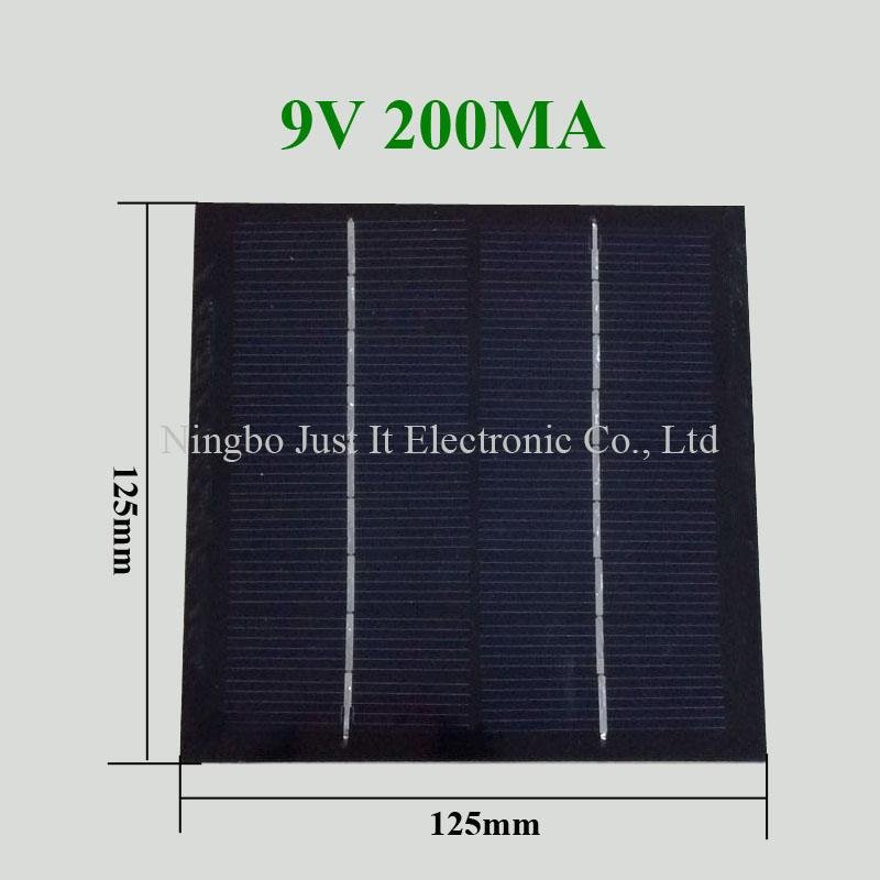 9V 200mA 1.8W 125x125mm Small PET Solar Panel
